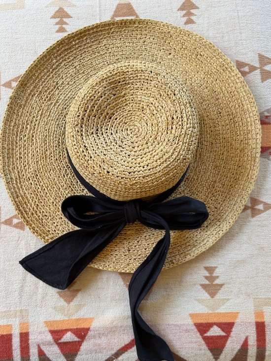 Scala Accessories - Scala Amelia Raffia Sun Hat Wide Brim with Linen Bow Coastal